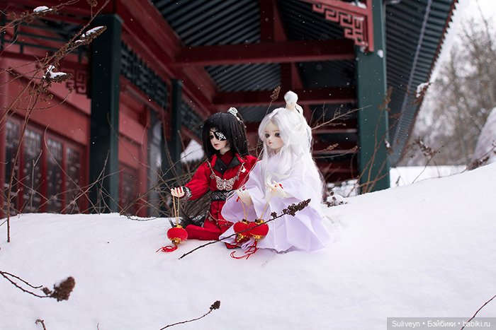 Эмин и Жоэ в зимнем парке