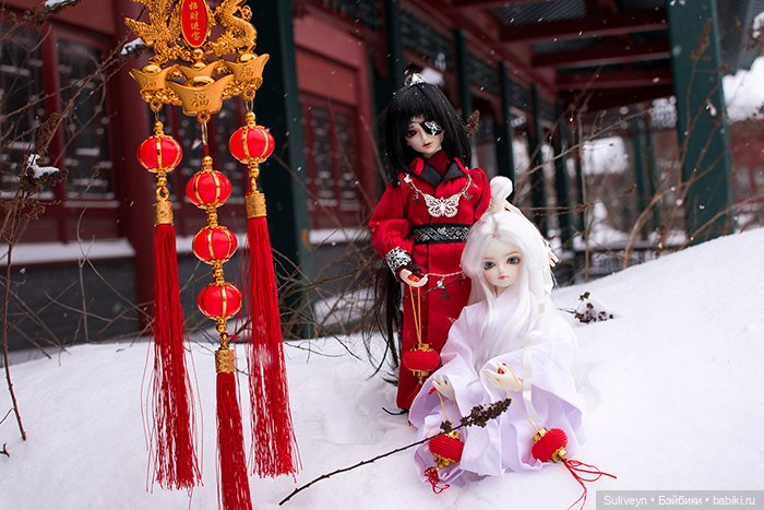 Эмин и Жоэ в зимнем парке