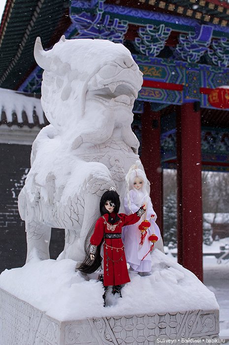 Эмин и Жоэ в зимнем парке