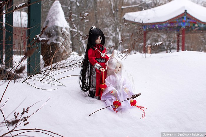 Эмин и Жоэ в зимнем парке