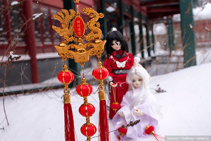 Эмин и Жоэ в зимнем парке