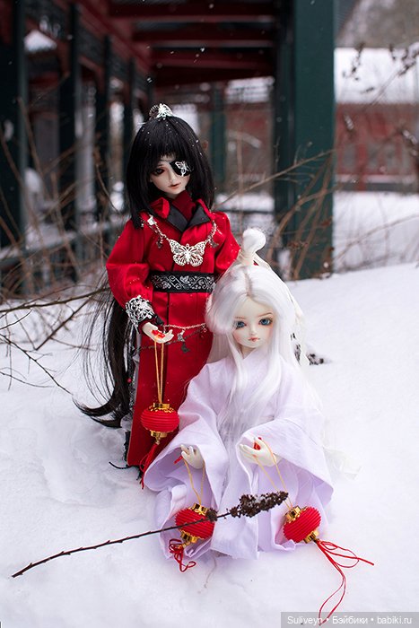 Эмин и Жоэ в зимнем парке