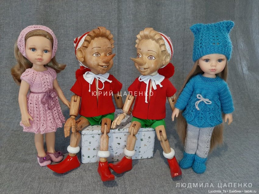 вязаная одежда для кукол паола рейна, paola reina, буратино, деревянный буратино, деревянная шарнирная кукла, деревянный шарнирный буратино