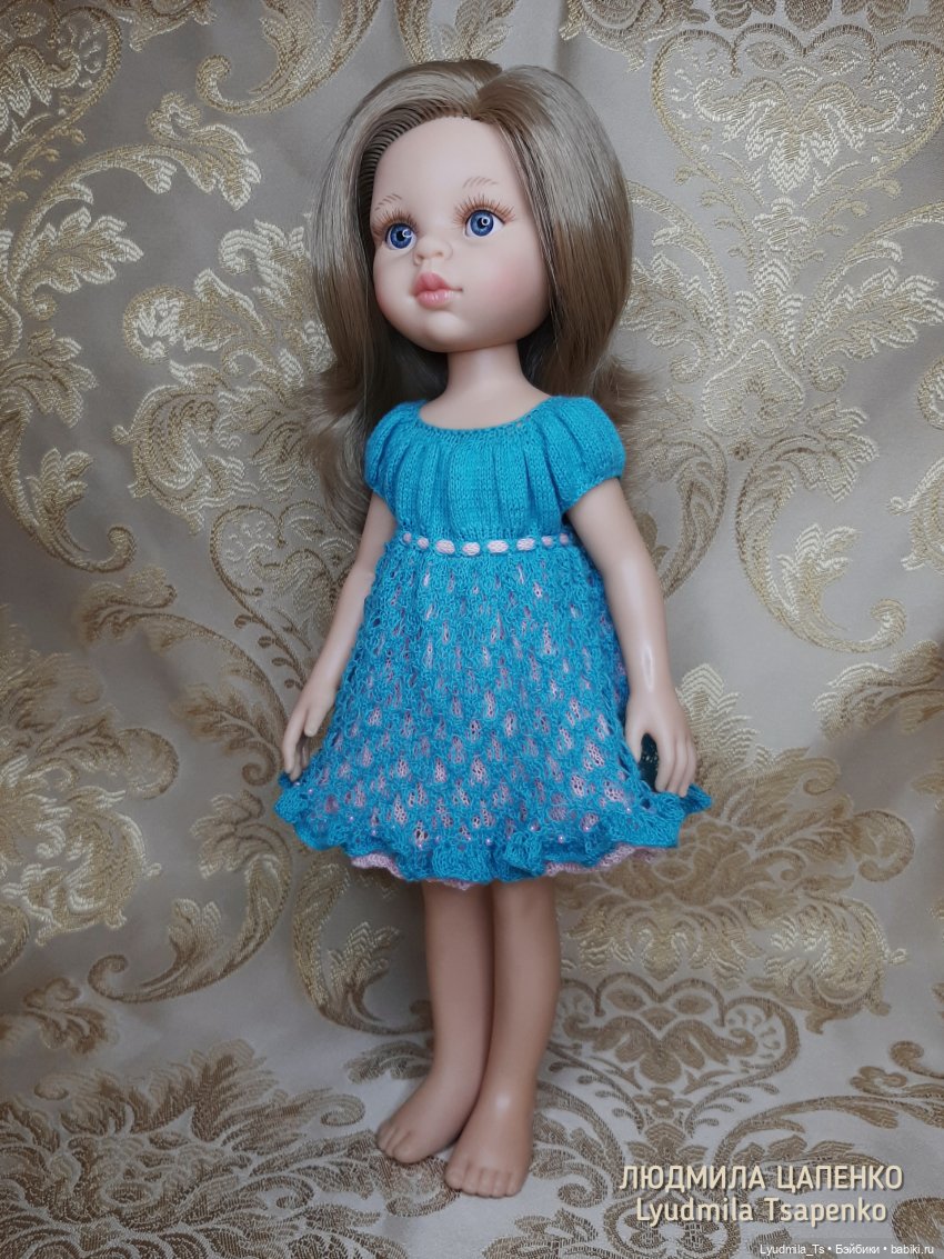 Платье с вышивкой лентами для кукол Paola Reina — 2 | Куклы и мишки