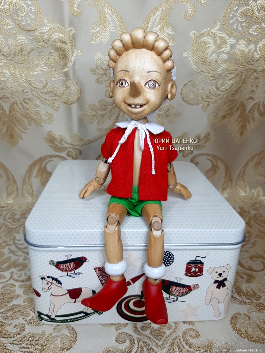 деревянная кукла, деревянная шарнирная кукла, деревянный Буратино, Буратино из дерева, кукла Буратино, шарнирный Буратино, папа Карло, Юрий Цапенко, Юрий Васильевич Цапенко, Yuri Tsapenko, yuri_tsapenko, авторская кукла, авторская шарнирная кукла, кукла в подарок, сказочный персонаж, Буратино купить