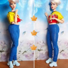 Вязаные брючки для барби пышки.