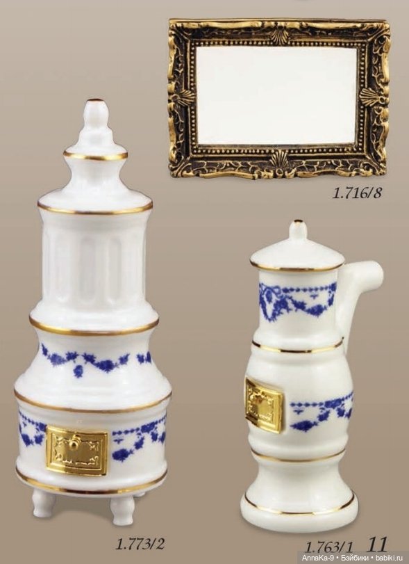 Антикварные и винтажные кукольные печи из керамики (фото 10)