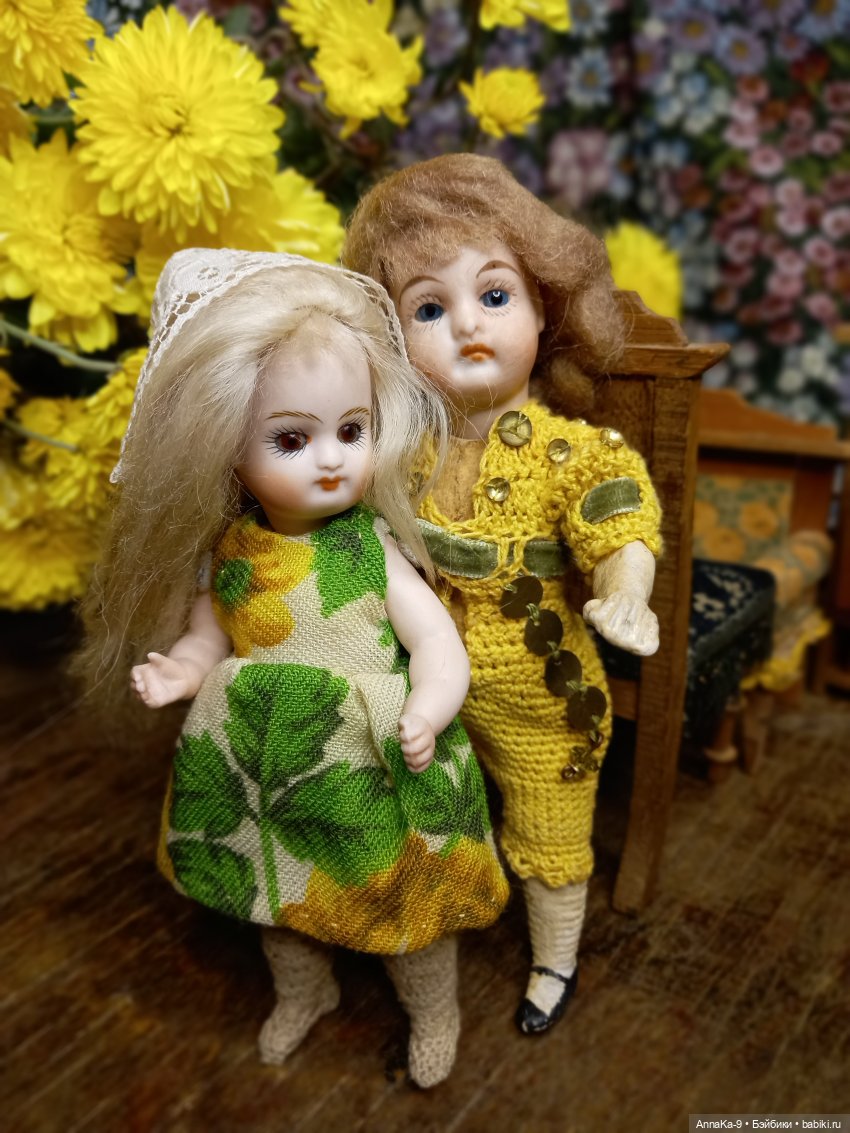 Хризантемы, дичь, жуки | Бэйбики Хризантемы, дичь, жуки — Антикварные куклы Mignonette (Миньонетта): карманные (фото 4)