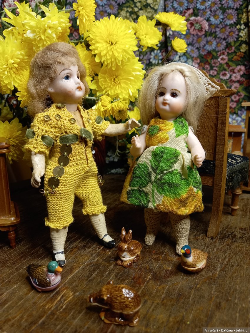 Хризантемы, дичь, жуки | Бэйбики Хризантемы, дичь, жуки — Антикварные куклы Mignonette (Миньонетта): карманные (фото 8)