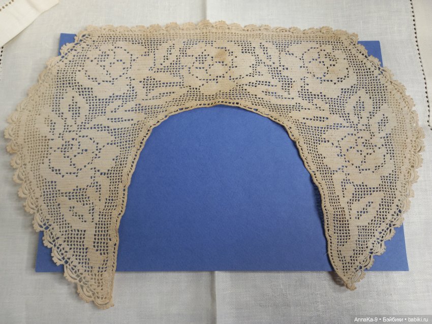 Антикварный воротник, кружево розы