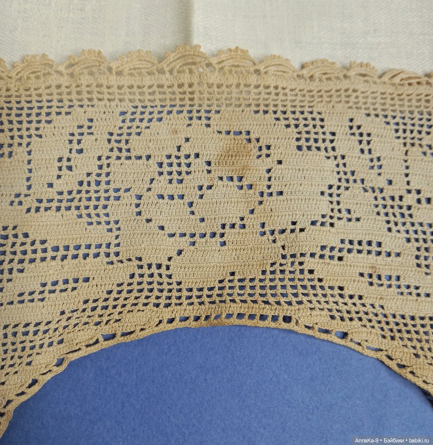 Антикварный воротник, хлопковое кружево связан крючком