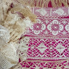 Антикварное кружево, коклюшки, филе, тесьма