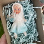Ватная елочная игрушка Девочка Снежинка