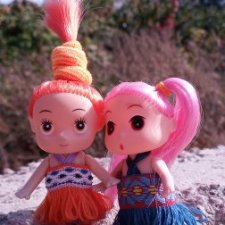 Первый раз на бейбике. Погуляли с девчушками