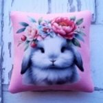 Декоративные подушечки из серии "Зайка и пионы"