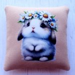 Декоративные кукольные подушки из серии "Зайка в ромашках"