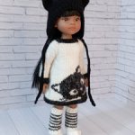 Платье,шапка, гетры для кукол Паола Рейна 32-34 см