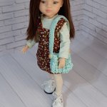 Сарафан, кофта, шапка, сумочка для кукол Паола Рейна 32-34 смсм