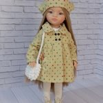 Пальто,платье , берет, чулочки , сумочка для кукол Паола Рейна 32-34 см