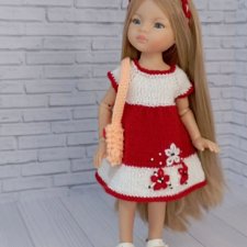 Платье, сумочка, ободок для кукол Паола Рейна 32-34 см