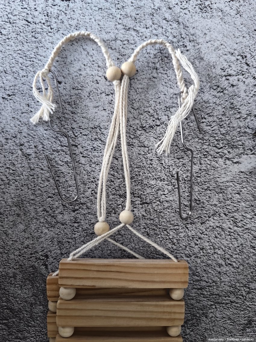 Подвесной деревянный гамак для кукол (фото 8)