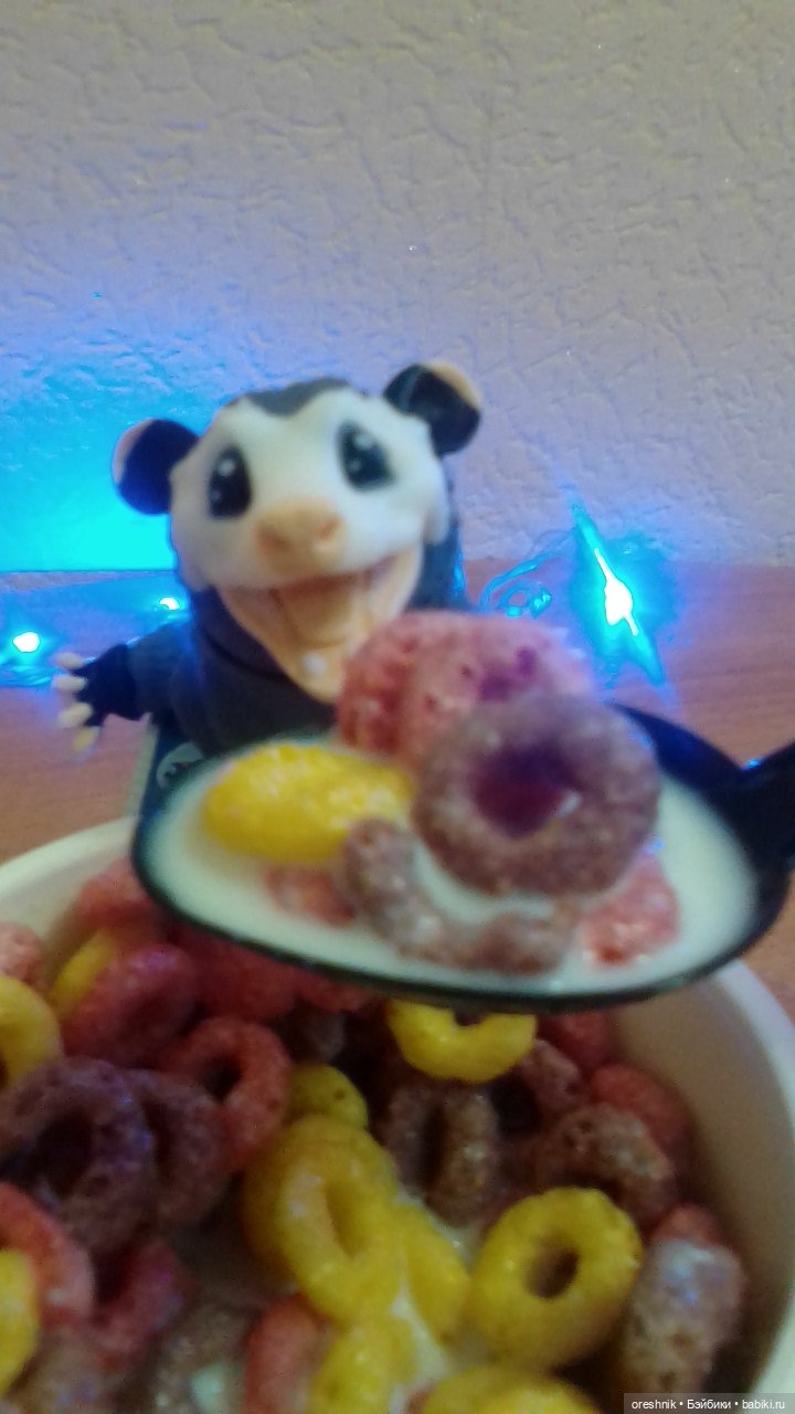 Опоссум. Ночной завтрак. Ложка.🤔😋🌄 | Бэйбики Опоссум. Ночной завтрак. Ложка.🤔😋🌄