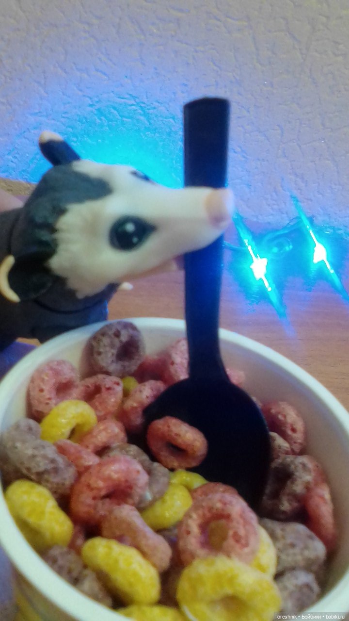 Опоссум. Ночной завтрак. Ложка.🤔😋🌄 | Бэйбики Опоссум. Ночной завтрак. Ложка.🤔😋🌄