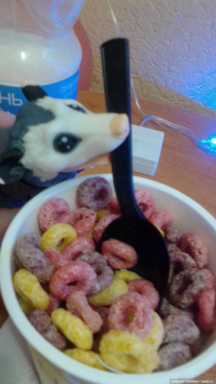 Опоссум. Ночной завтрак. Ложка.🤔😋🌄 | Бэйбики Опоссум. Ночной завтрак. Ложка.🤔😋🌄