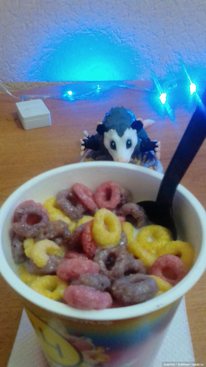 Опоссум. Ночной завтрак. Ложка.🤔😋🌄 | Бэйбики Опоссум. Ночной завтрак. Ложка.🤔😋🌄