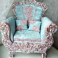 Кресло для куклы, модель барокко - цветочный вальс