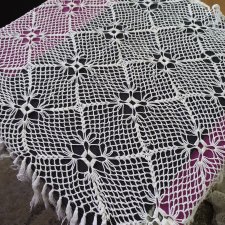 Салфетка квадратная 60 на 60 с кистями винтажная