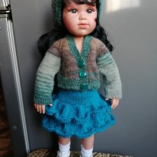 Комплект вязаной одежды для кукол Ллоренс, 42 см и др. схожих по параметрам кукол.