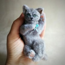 Серый котенок, друг для куклы