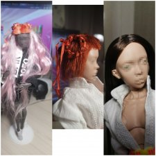 Парики на бжд 40 см шарнирная кукла