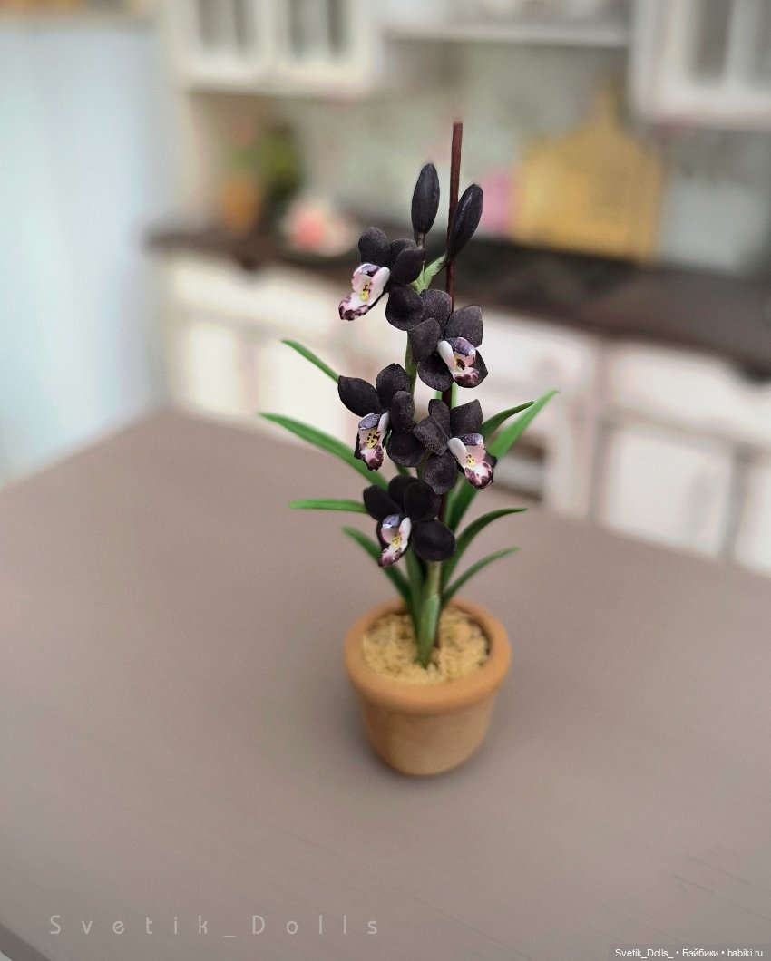 Авторская миниатюра Svetik_Dolls - Цимбидиум ручной работы. Масштаб 1:6