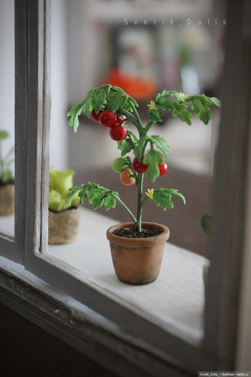 Авторская миниатюра Svetik_Dolls - Томат ручной работы. Масштаб 1:6