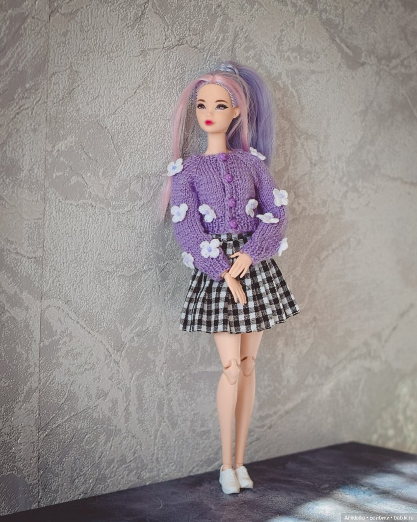 МК Жакет для барби спицами. Два варианта горловины (фото 3)