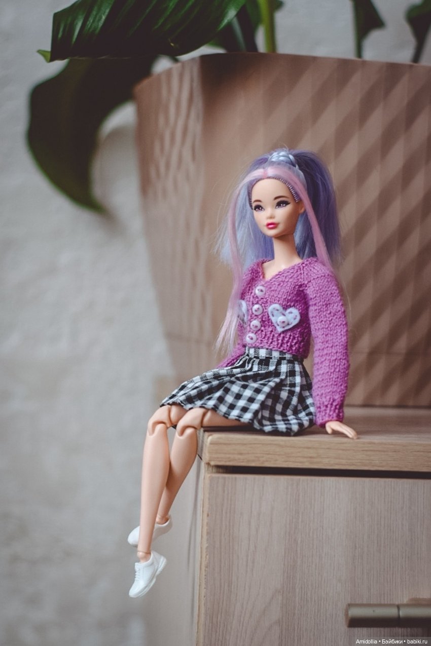 МК Жакет для барби спицами. Два варианта горловины (фото 5)