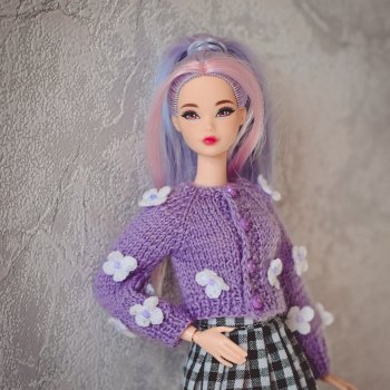 МК Жакет для барби спицами. Два варианта горловины.