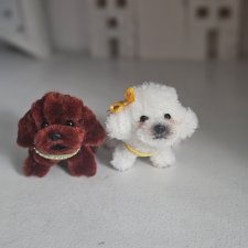 Бишон и пудель , миниатюрные питомцы для куколок