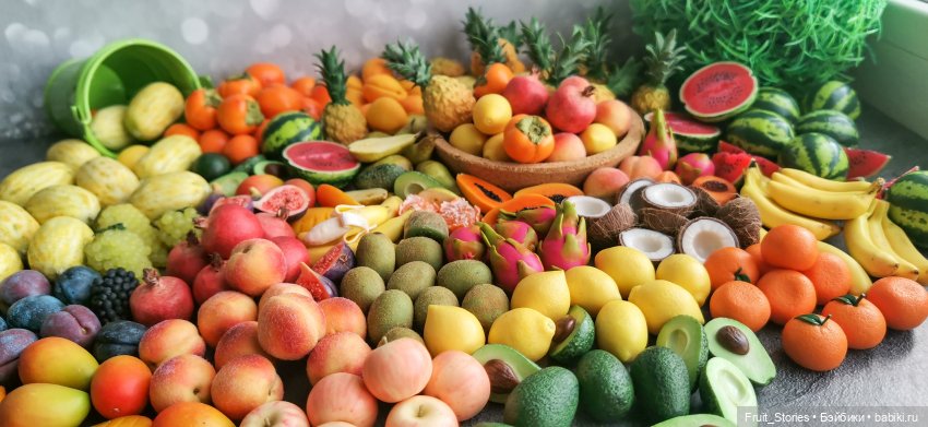 миниатюрные овощи фрукты продукты цветы из полимерной глины - Fruit Stories