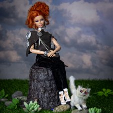 Кошка формат 1/6 для Барби игрушка в смешанной технике