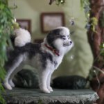 Лайка для Барби собака в смешанной технике формат 1/6