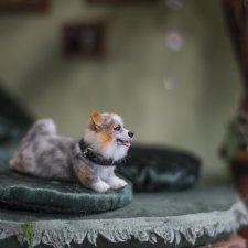 Корги собака для Барби, в смешанной технике формат 1/6
