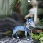 Лиса Кицунэ в смешанной технике  подвижная