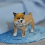 Корги собака для Барби, в смешанной технике формат 1/6