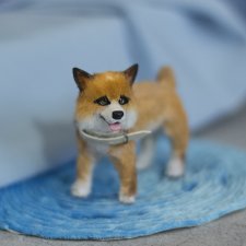 Корги собака для Барби, в смешанной технике формат 1/6