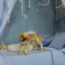 дикая кошка для Барби в  смешанной технике