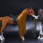 лошадь рыжая для Барби, подвижная в смешанной технике, конь