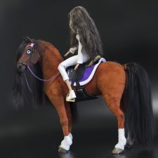 лошадь для Барби, подвижная в смешанной технике, конь формат 1/6